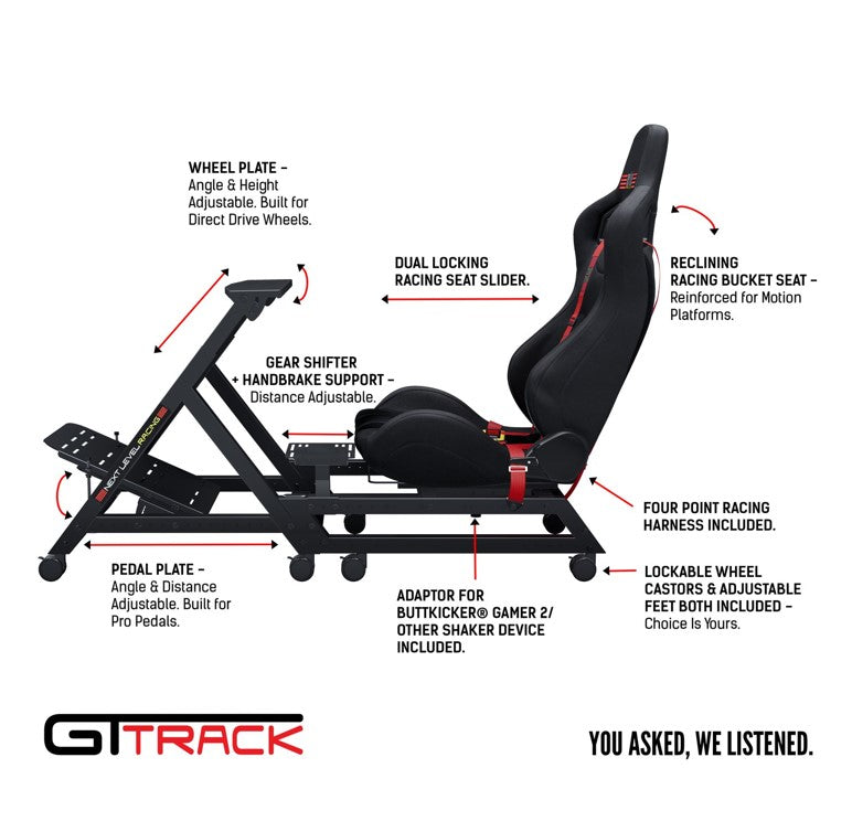 Next Level Racing®GT Track Racing Simulator Cockpit