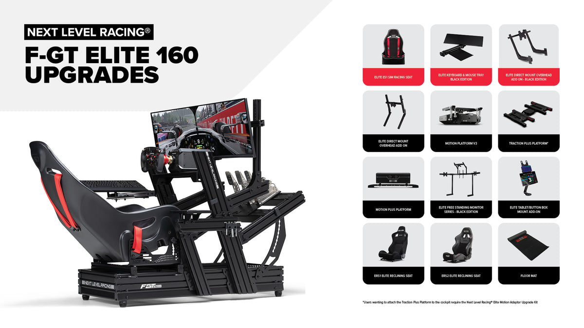 Next Level Racing - F-GT 160 Cockpit- Wheel Plate Edition - Black