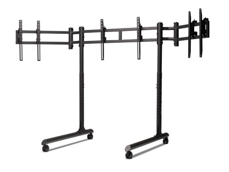 Next Level Racing round tube freestanding triple monitor stand