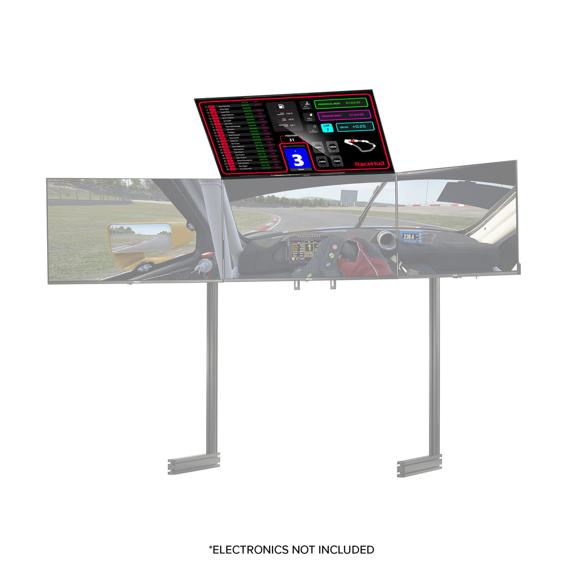 NEXT LEVEL RACING® ELITE FREESTANDING OVERHEAD / QUAD MONITOR STAND ADD-ON- BLACK